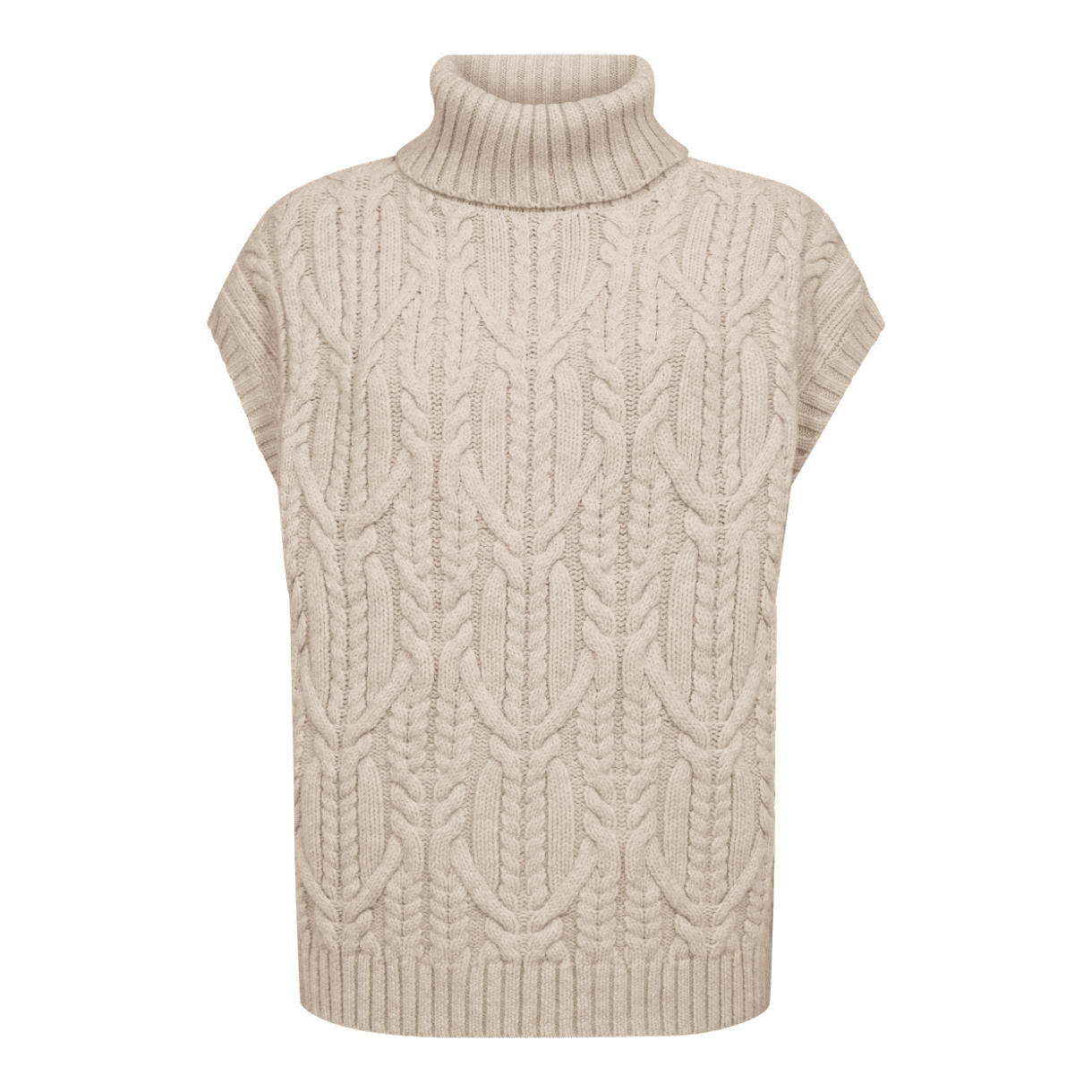 Co'couture Strik - RowCC Oversize Cable Knit Vest - Creme S