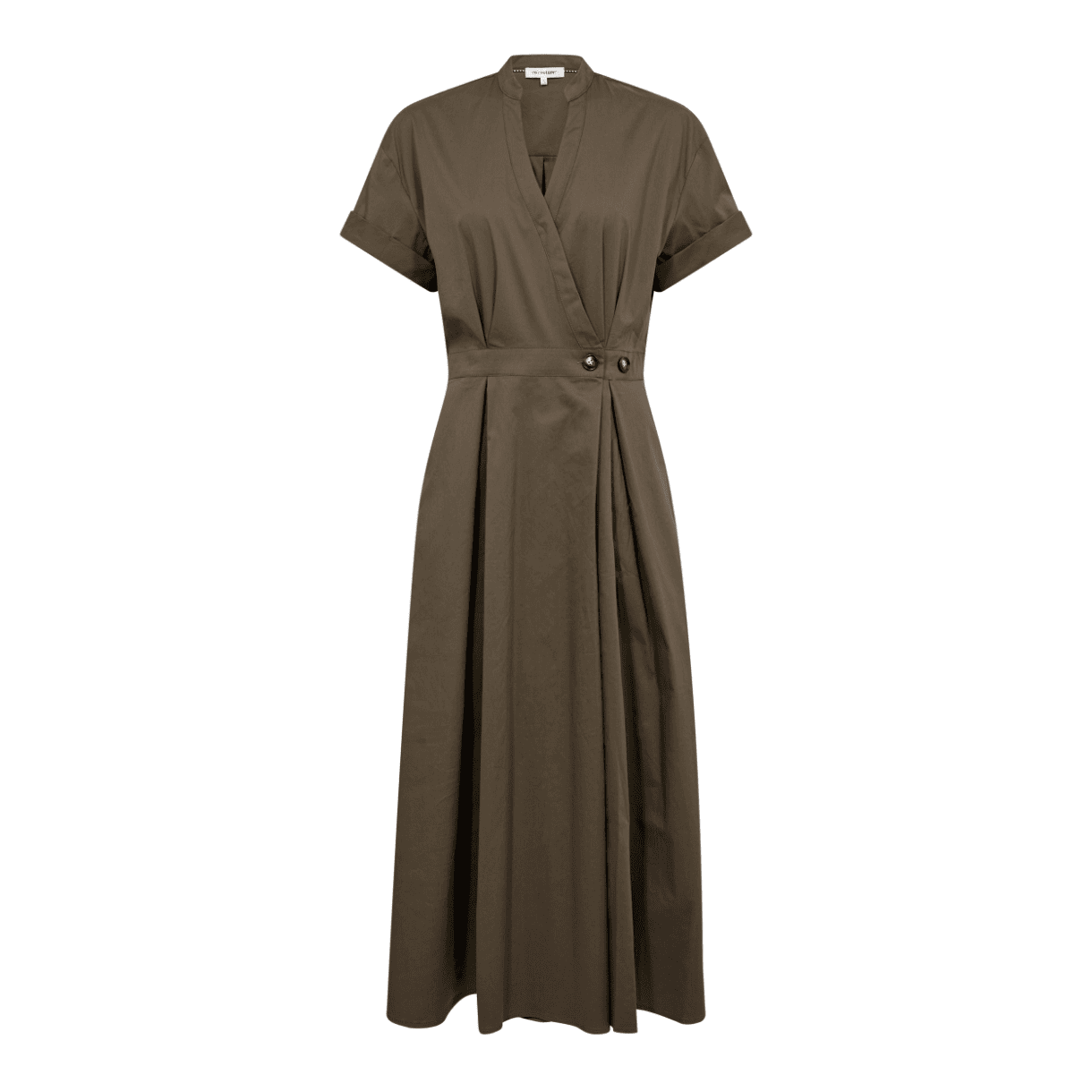 Co'couture Kjole - ElaraCC Wrap SS Dress - Olive M