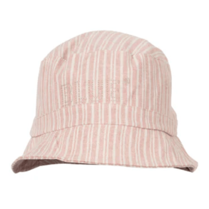 Blue Sportswear Hat - Abella Stripes Bucket Hat - Deep Rose w/Chalk