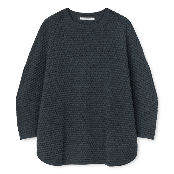 SibinLinnebjerg Poncho - Adi - Dark Solid Grey