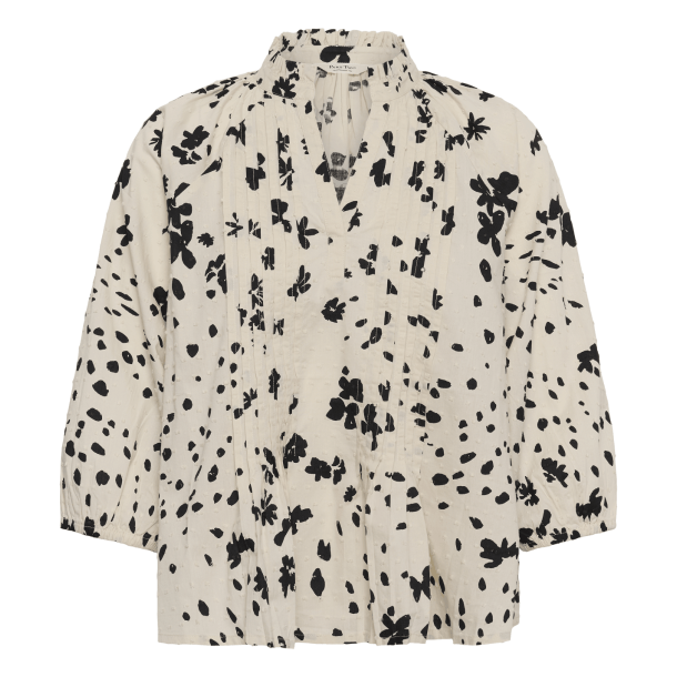 Part Two Bluse - AlettaPW Blouse - Black Dot Flower Print