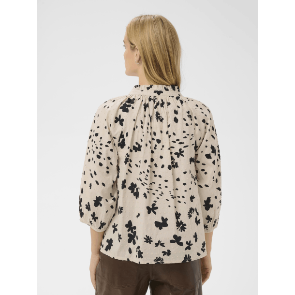 Part Two Bluse - AlettaPW Blouse - Black Dot Flower Print