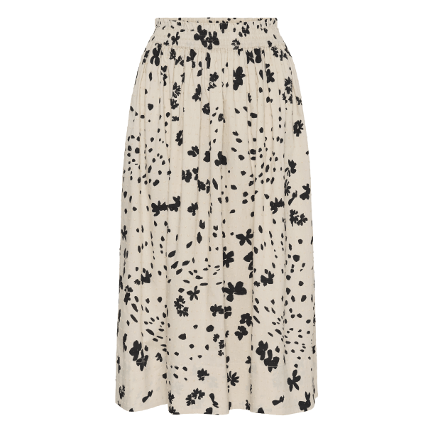 Part Two Nederdel - AmaiaPW Skirt - Black Dot Flower Print