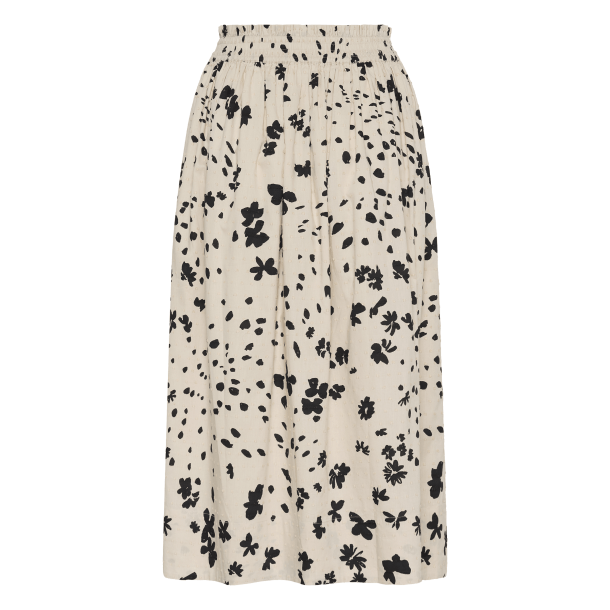 Part Two Nederdel - AmaiaPW Skirt - Black Dot Flower Print