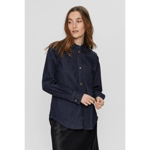 Nmph Skjorte - NuAmber New Shirt - Dark Blue Denim