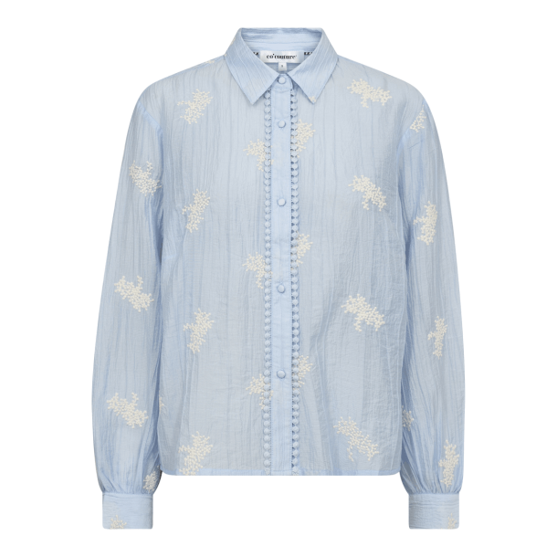 Co'couture Skjorte - AmeliaCC Emb Shirt - Pale Blue