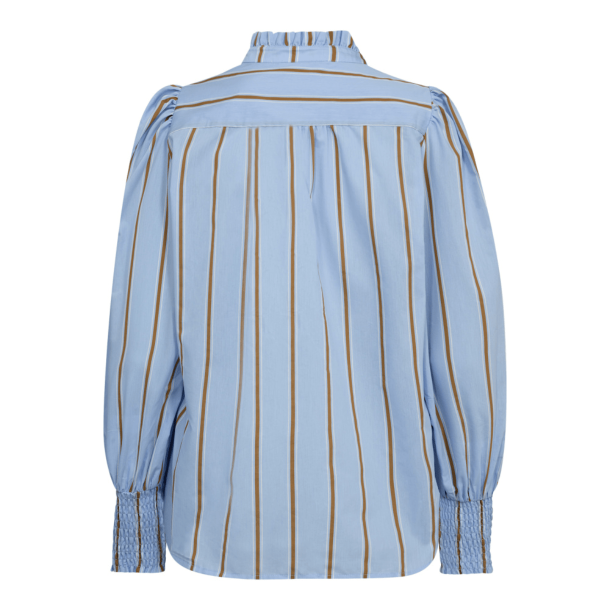 Co'couture Skjorte - AmoraCC Stripe V-Shirt - Pale Blue