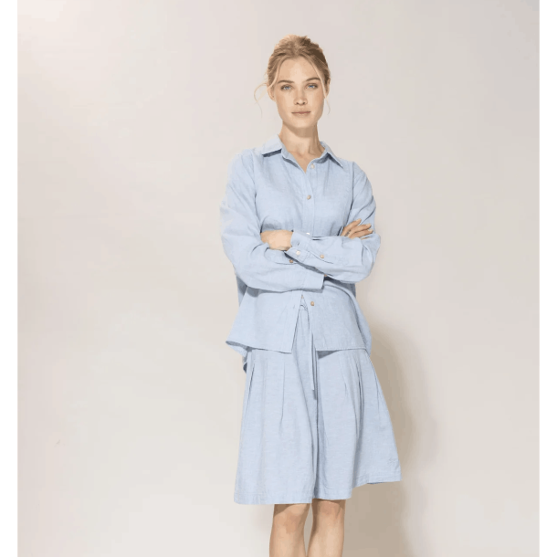 Blue Sportswear Nederdel - Anemone Linen Skirt - Heaven Melange