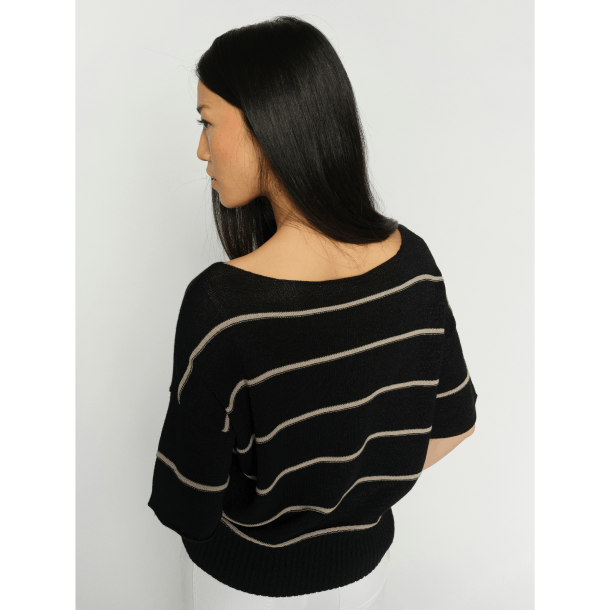 Mos Mosh Strik - MMArlen Paper SS Knit - Black