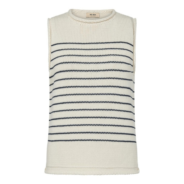 Mos Mosh Top - MMAubin SL Stripe Knit Top - Ecru