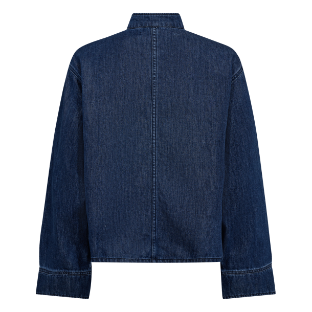 Co'couture Bluse - AzminaCC Denim Placket Blouse - Denim Blue