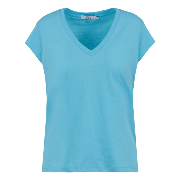 CC Heart T-shirt - Basic V-Neck T-shirt - Aqua Blue