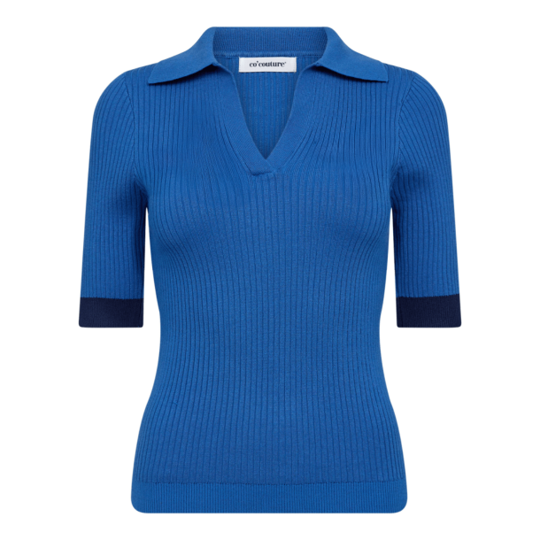 Co'couture T-shirt - BonnyCC Polo SS Knit - Blue