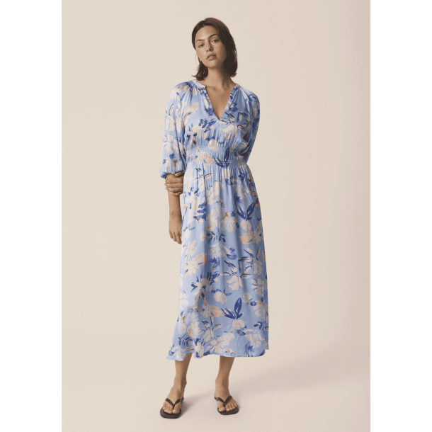 Part Two Kjole - BoraPW Dress - Blue Watercolor Flower Print