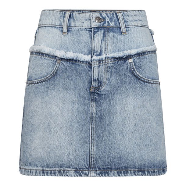 Co'couture Nederdel - BowieCC Block Skirt - Fade Denim