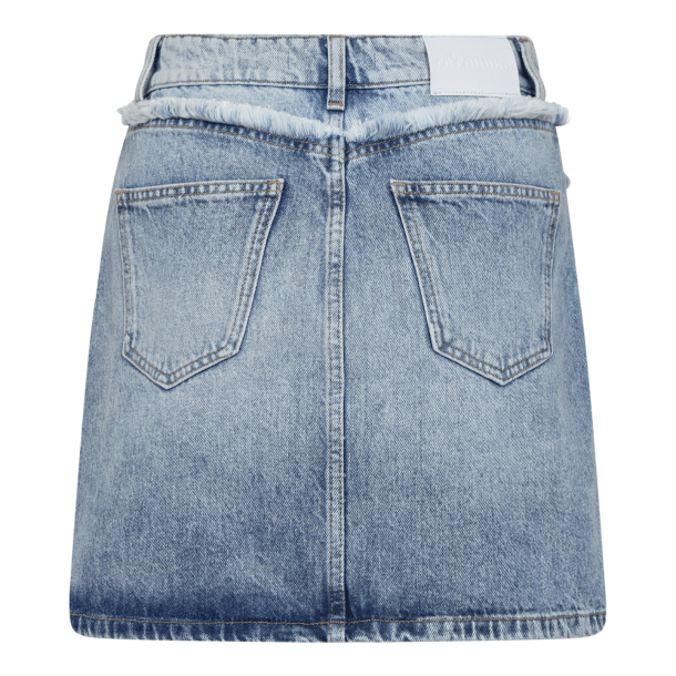 Co'couture Nederdel - BowieCC Block Skirt - Fade Denim