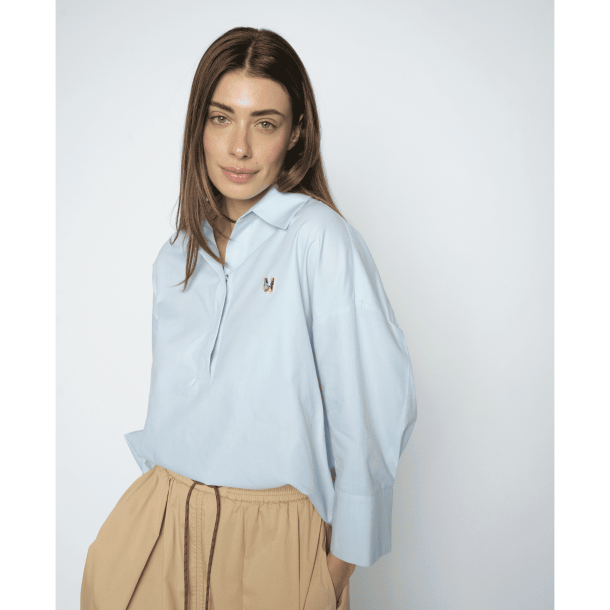 Mos Mosh Bluse - MMBritze Cam Cotton Blouse - Skyway