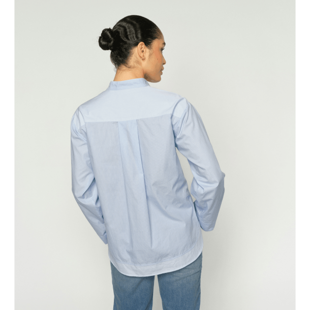 Mos Mosh Skjorte - MMBronwyn Stripe Shirt - Brunnera Blue