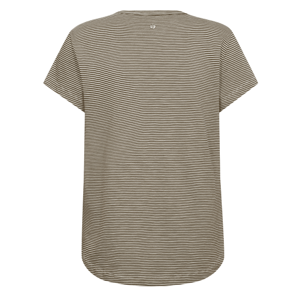 Mos Mosh T-shirt - MMCamp O-SS Stripe Tee - Burnt Olive