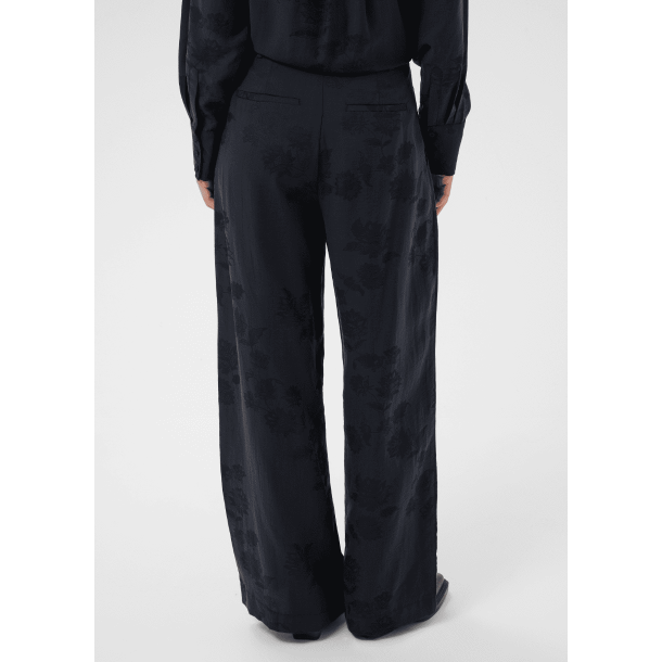 Part Two Bukser - CathleenPW Pant - Dark Navy Flower Jaquard