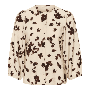 Part Two Skjorte - ChanniePW Shirt - Oatmeal Feather Flower Print