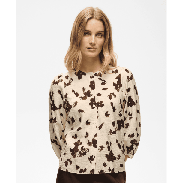 Part Two Skjorte - ChanniePW Shirt - Oatmeal Feather Flower Print