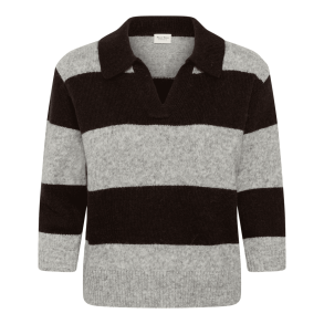 Part Two Strik - CharlottPW Pullover - Mole/Grey Melange Stripe