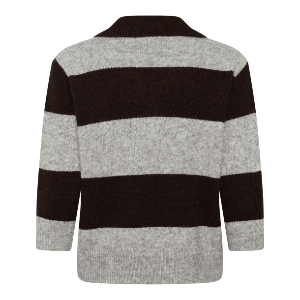 Part Two Strik - CharlottPW Pullover - Mole/Grey Melange Stripe