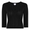 La Rouge Bluse - Charlotte Knit V-Neck - Black
