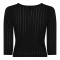 La Rouge Bluse - Charlotte Knit V-Neck - Black