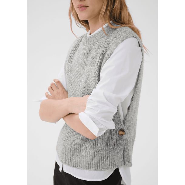 Part Two Vest - CharlyePW Waistcoat - Medium Grey Melange