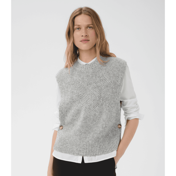 Part Two Vest - CharlyePW Waistcoat - Medium Grey Melange