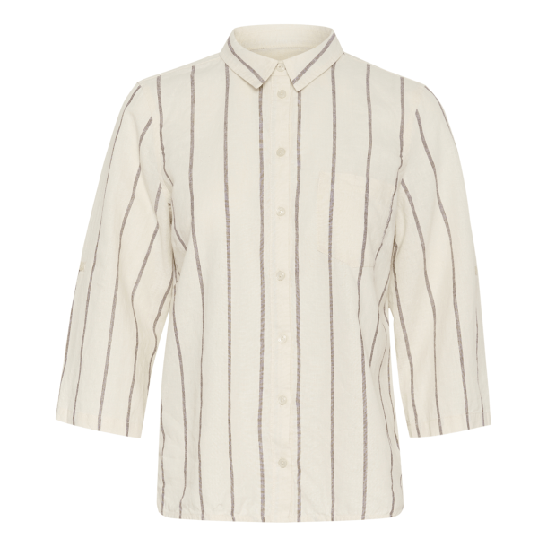 Part Two Skjorte - CindiePW Shirt - Eggnog and Brown Stripe
