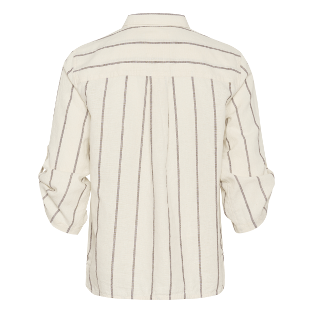 Part Two Skjorte - CindiePW Shirt - Eggnog and Brown Stripe