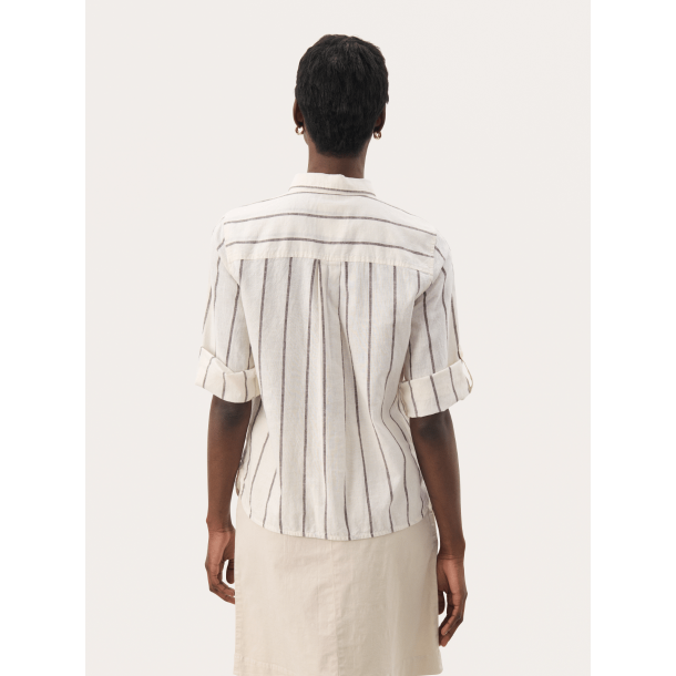 Part Two Skjorte - CindiePW Shirt - Eggnog and Brown Stripe