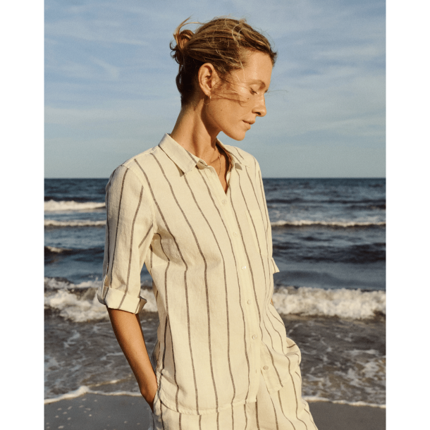 Part Two Skjorte - CindiePW Shirt - Eggnog and Brown Stripe