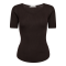 Co'couture Bluse - ClaireCC Rib Tee - Dark Brown