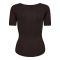 Co'couture Bluse - ClaireCC Rib Tee - Dark Brown