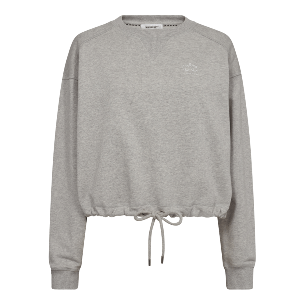 Co'couture Sweatshirt - CleanCC Crop Tie Sweat - Grey Melange