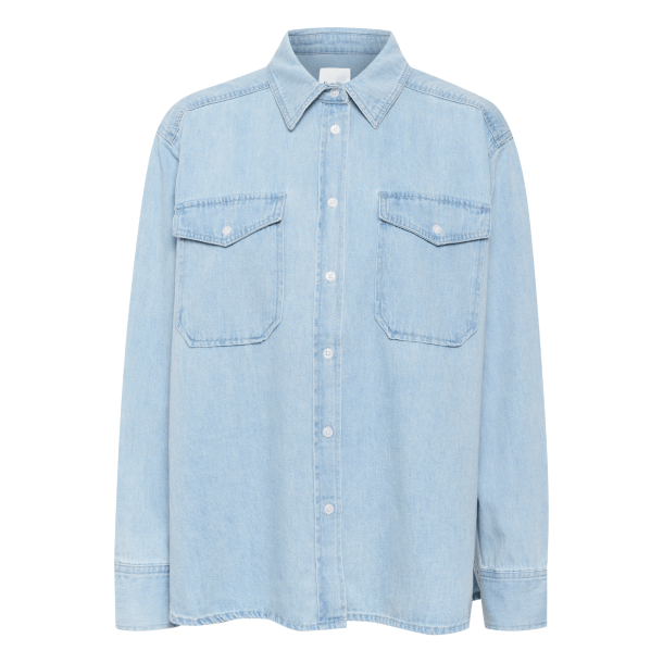 Part Two Skjorte - CollettePW Shirt - Whiteish Blue Denim