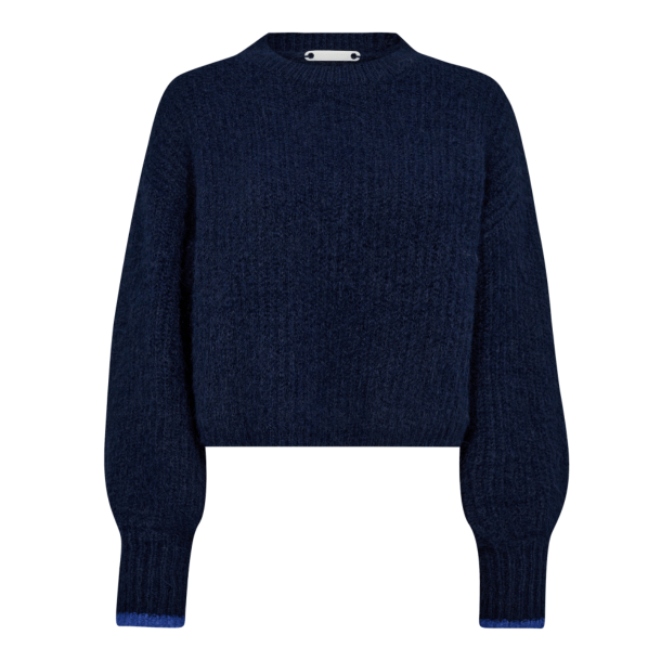 Co'couture Strik - CoralieCC Crop Rib O-Knit - Navy