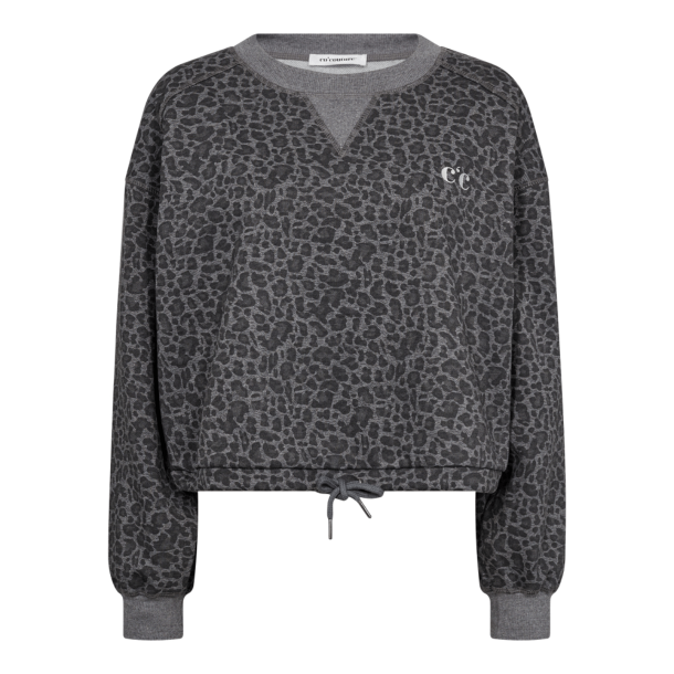 Co'couture Sweatshirt - CropCC Tie Leo Sweat - Mid Grey