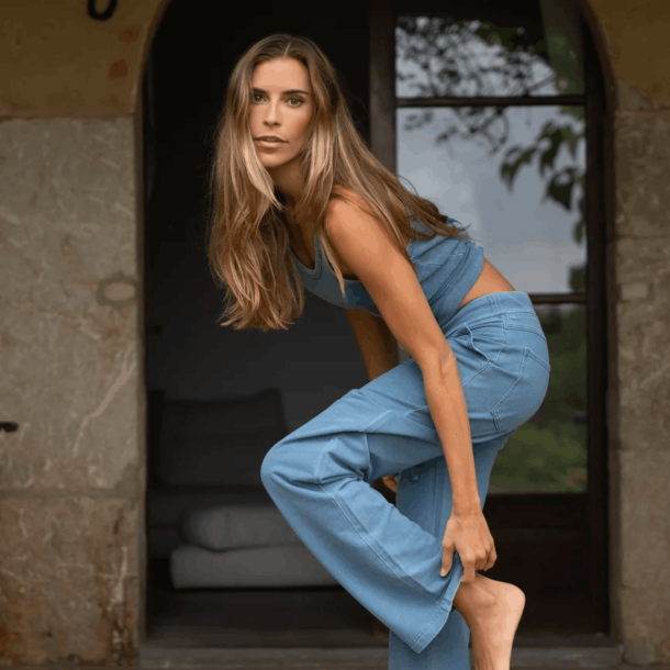 Blue Sportswear Top - Delia Denim Tank Top - Denim Blue