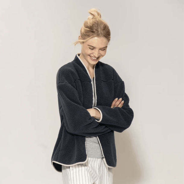 Blue Sportswear Jakke - Delta Teddyfleece Blouse - Dusty Navy