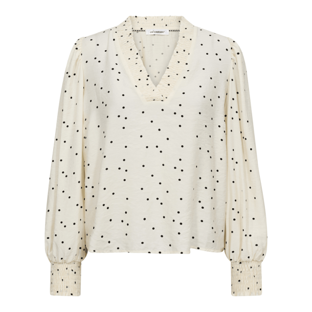 Co'couture Bluse - DiemCC Dot V-Blouse - Off White