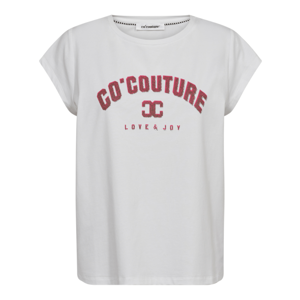 Co'couture T-shirt - DustCC Print Tee - White Flashy Pink