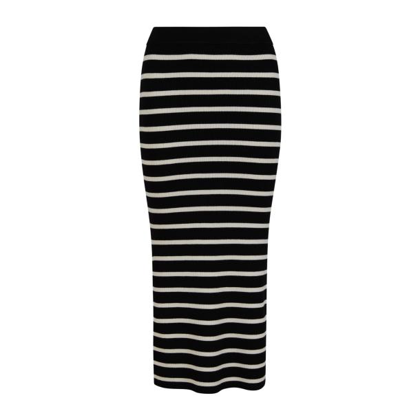 CC Heart Nederdel - Elena Knit Skirt - Black/Creme Stripe