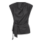 Co'couture Top - EloraCC Check Pleat Top - Dark Grey