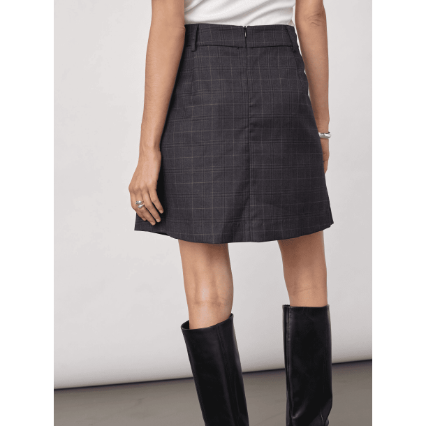 Co'couture Nederdel - EloraCC Pocket Pleat Mini Skirt - Dark Grey