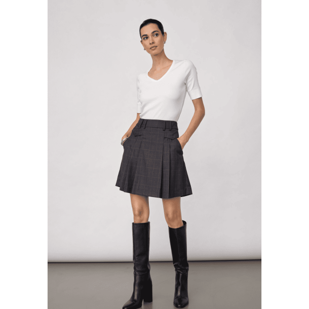 Co'couture Nederdel - EloraCC Pocket Pleat Mini Skirt - Dark Grey